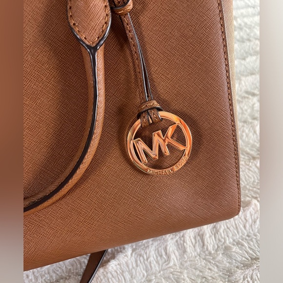 Michael Kors Sutton Satchel Saffiano Leather Brown NWOT - Picture 3 of 15
